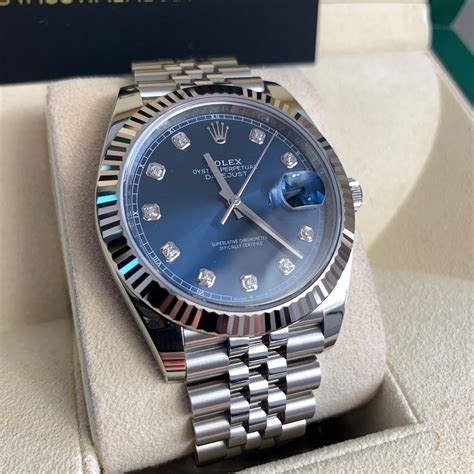 rolex date just gold blie dial|blue diamond rolex.